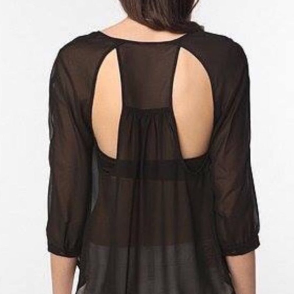 Sparkle & Fade Black Sheer Top